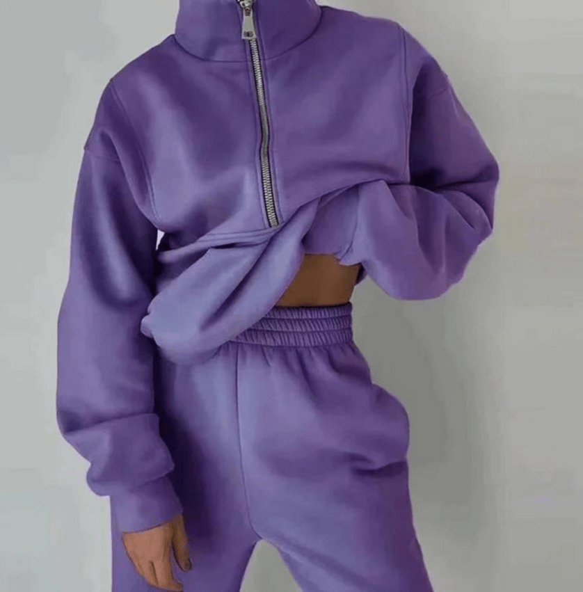 Levoire | Ensemble Pull Pantalon Femme Confortable Tendance Lilas
