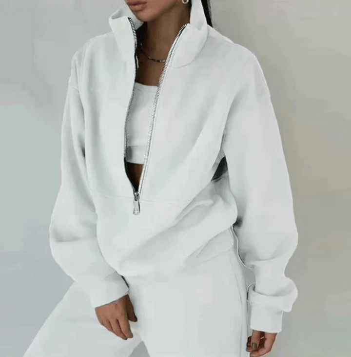 Levoire | Ensemble Pull Pantalon Femme Confortable Tendance Blanc