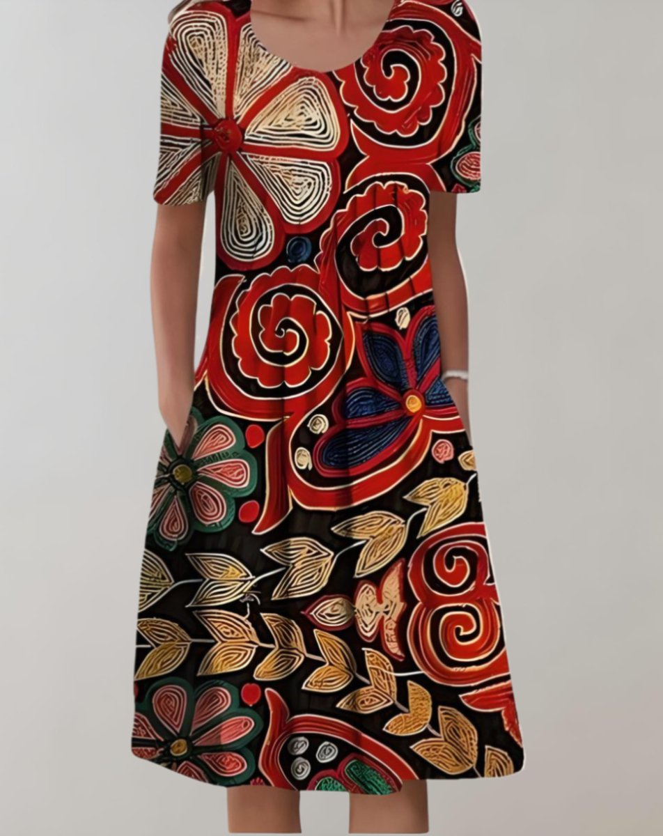 Levoire | Robe Midi Bohème Rot