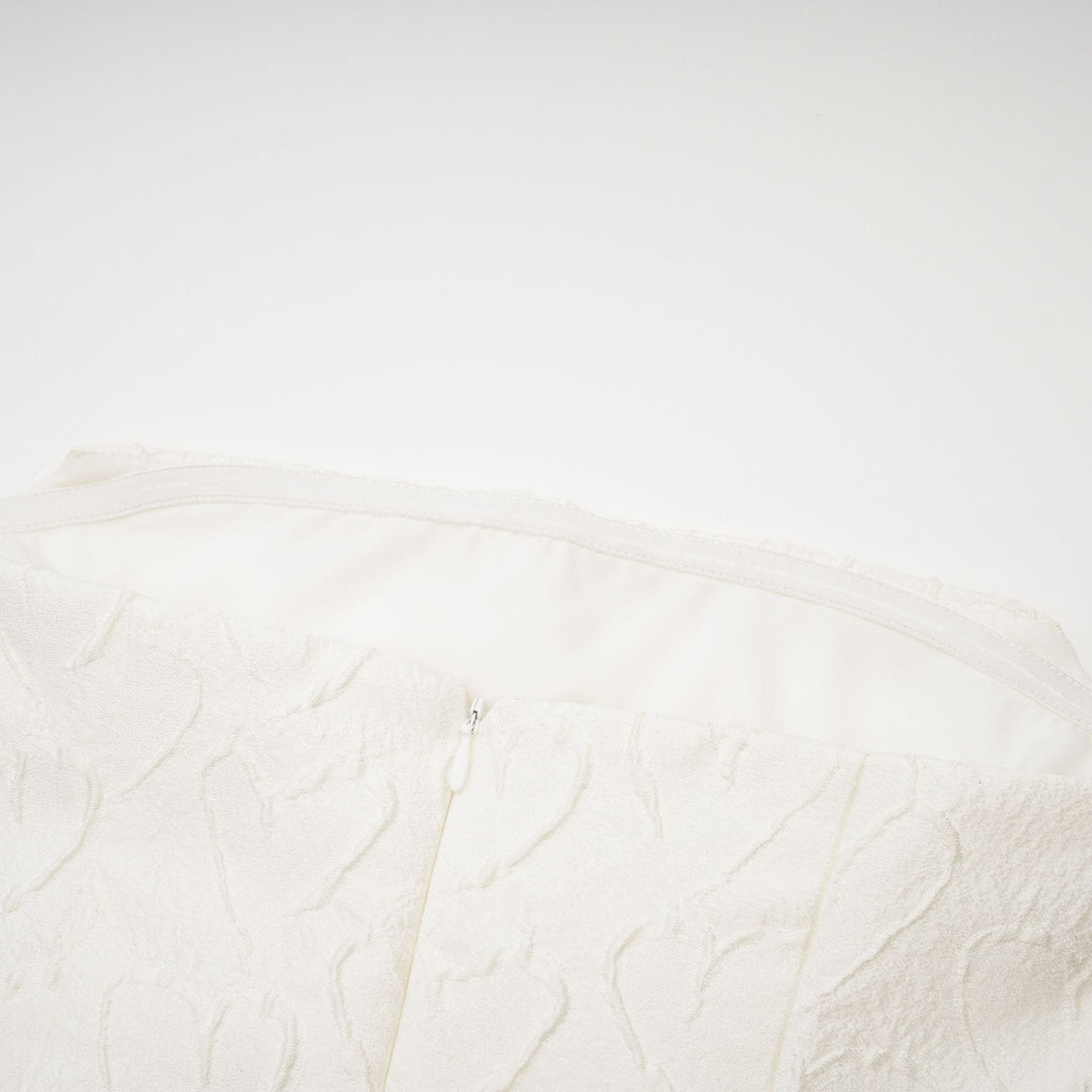 Levoire | Nœud De Ruban Blanc Robe Midi Brodée