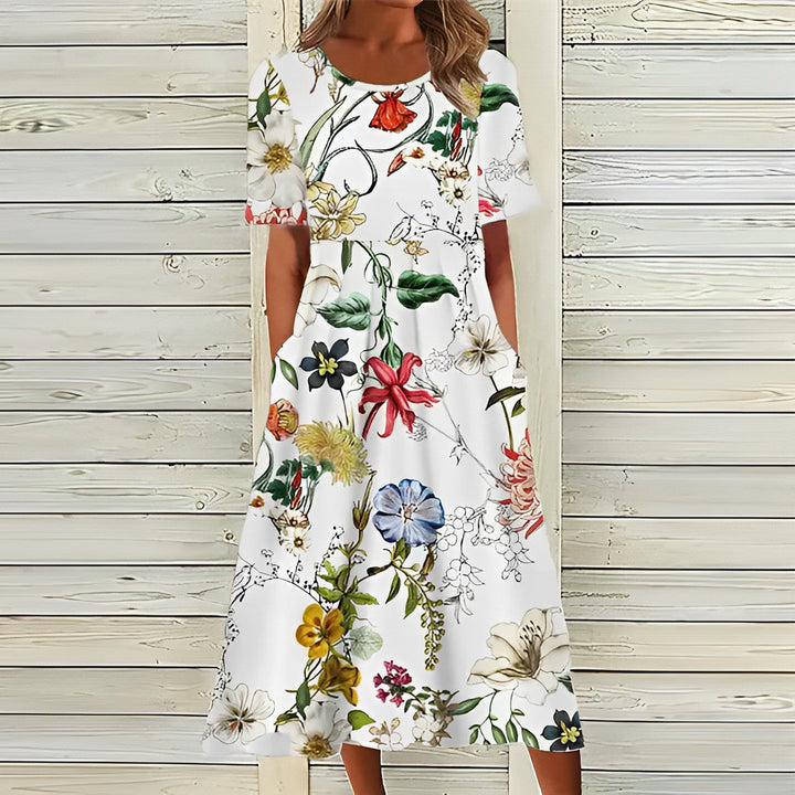 Levoire | Robe A-Line Imprimé Floral Avec Poches Pour Femmes