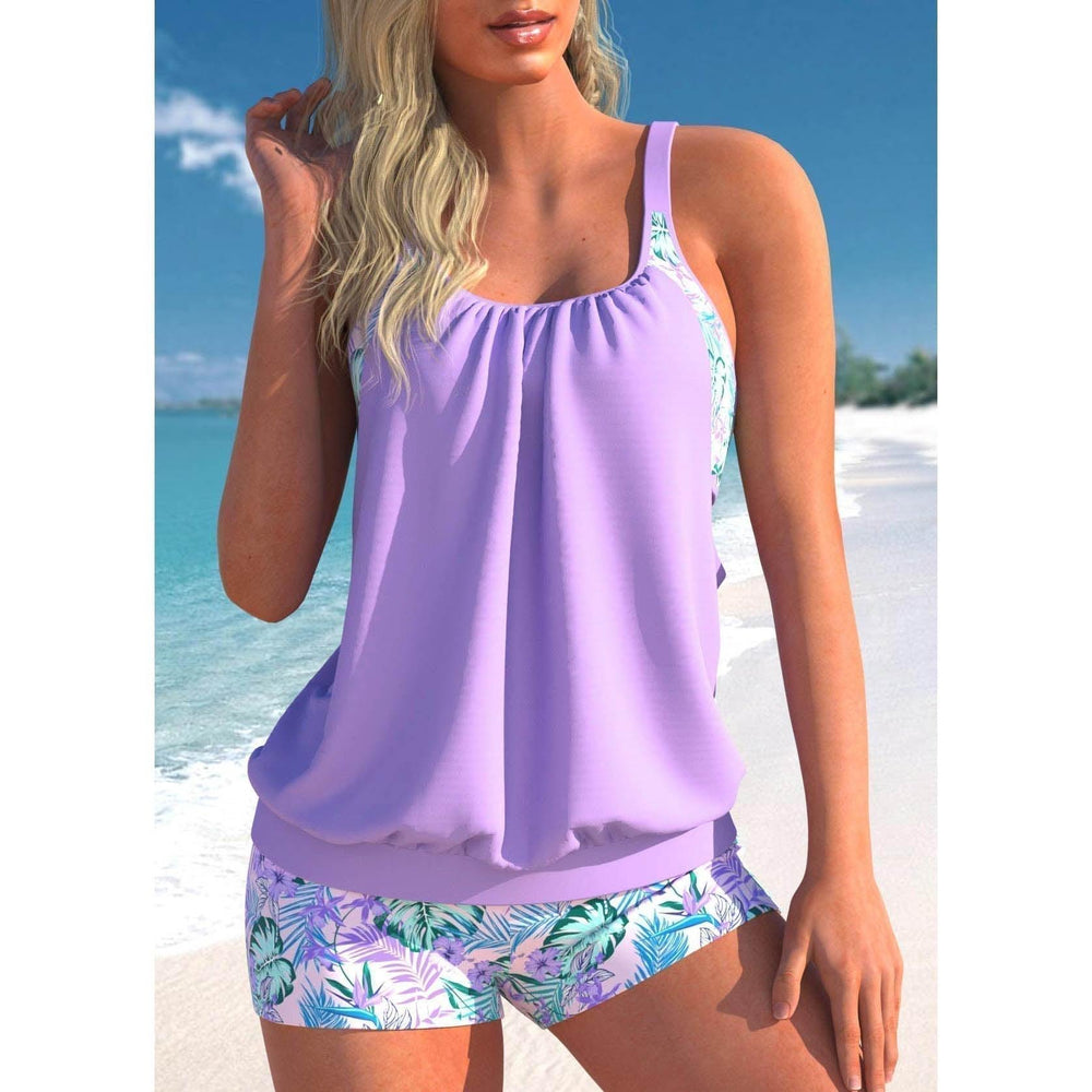 Levoire | Piece Tankini Maillot De Bain Pour Femmes Habillé Maillot De Bain Lila