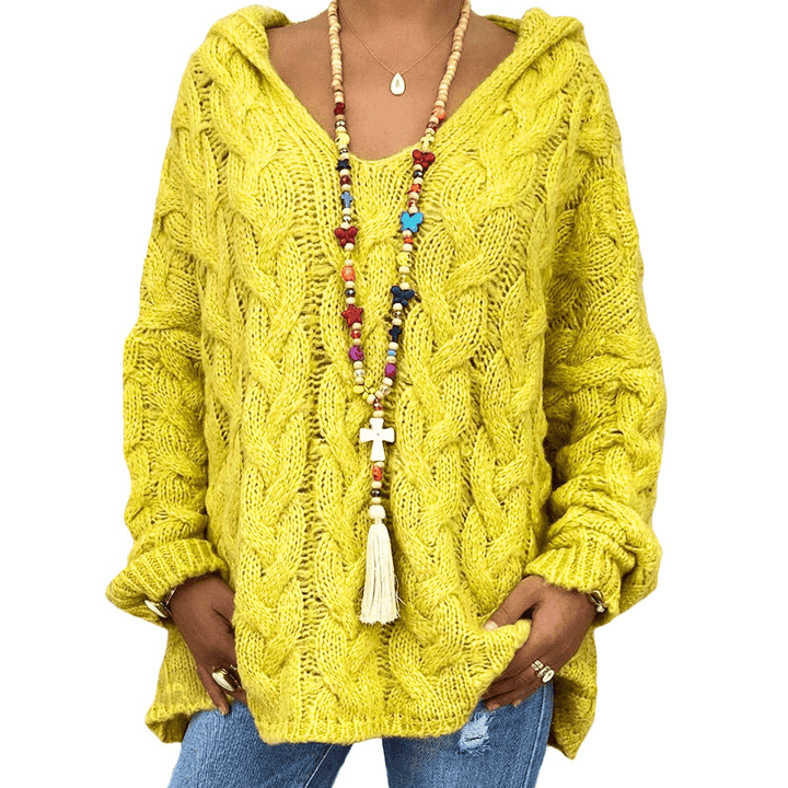 Levoire | Pull Femme Col Rond Élégant Confortable Jaune