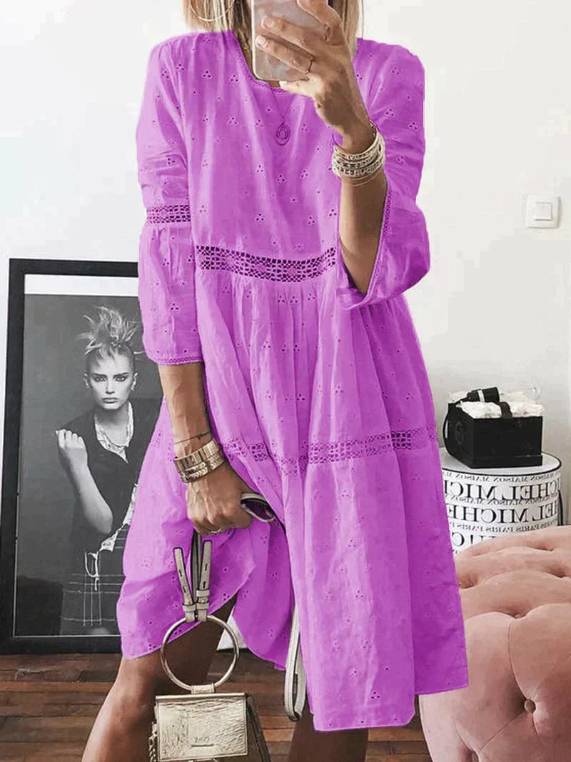 Levoire | Robe Brodée Avec Couverture Abdominale Lila