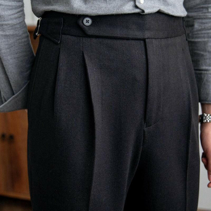 Levoire | Pantalon À Boutons Italiens Avec Fermeture À Glissière Noir