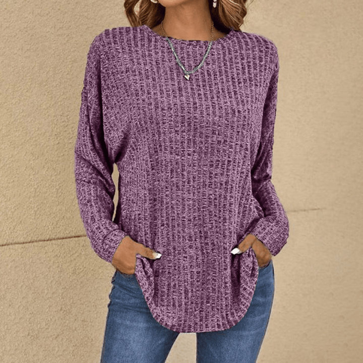 Levoire | Pull à côtes femmes Sweatshirt Cardigan Lilas