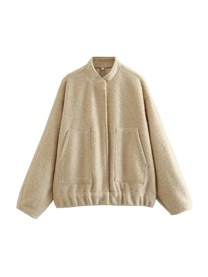 Levoire | Veste Bomber Confortable Grande Taille Beige