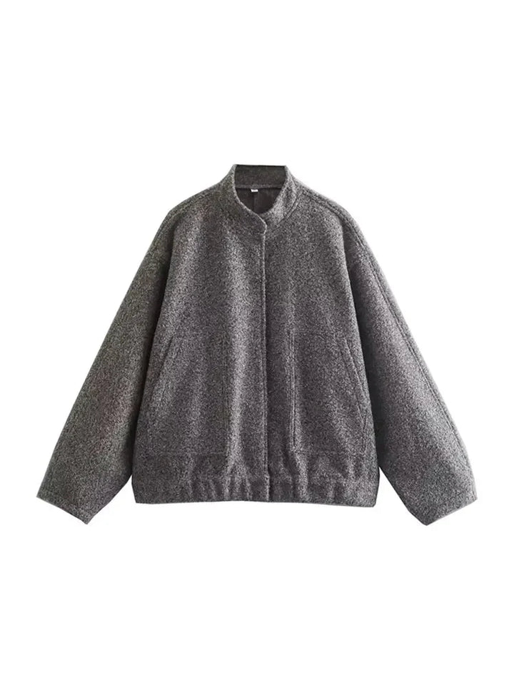 Levoire | Veste Bomber Confortable Grande Taille Gris Foncé