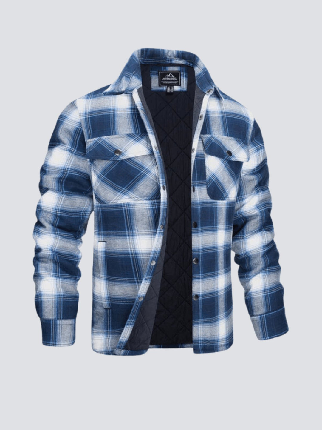 Levoire | Veste à rayures décontractée à manches longues avec bouton Bleu