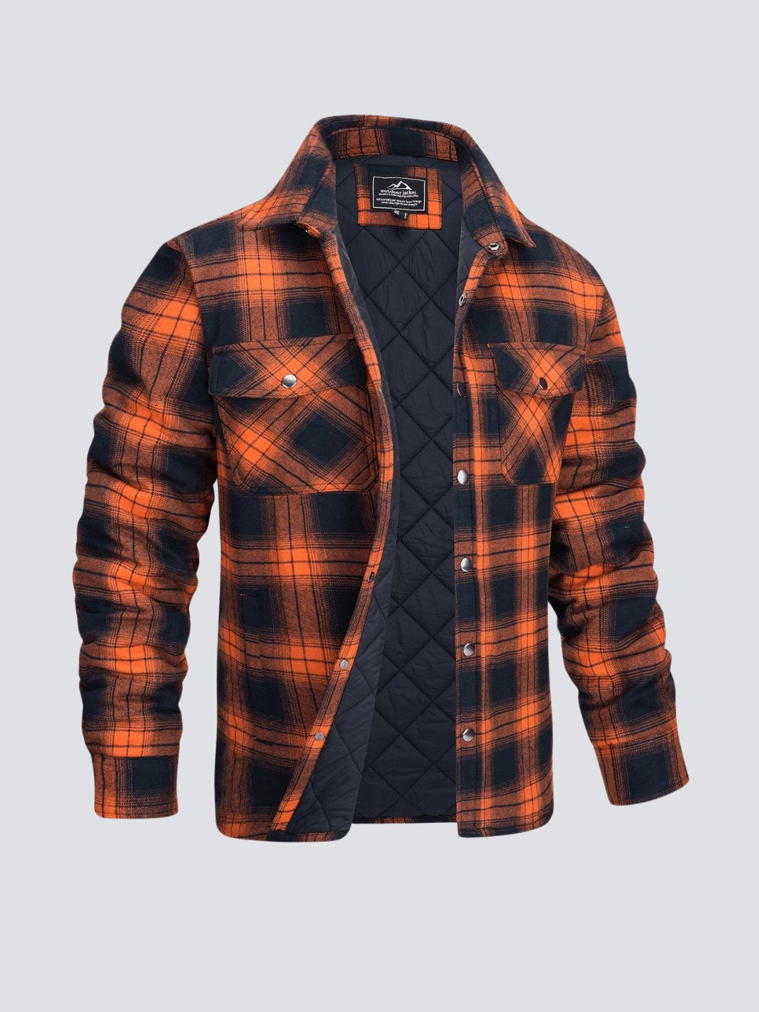 Levoire | Veste à rayures décontractée à manches longues avec bouton Orange