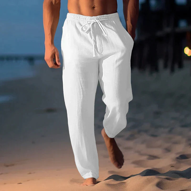 Levoire | Pantalons D'Été En Lin De Différentes Couleurs Blanc