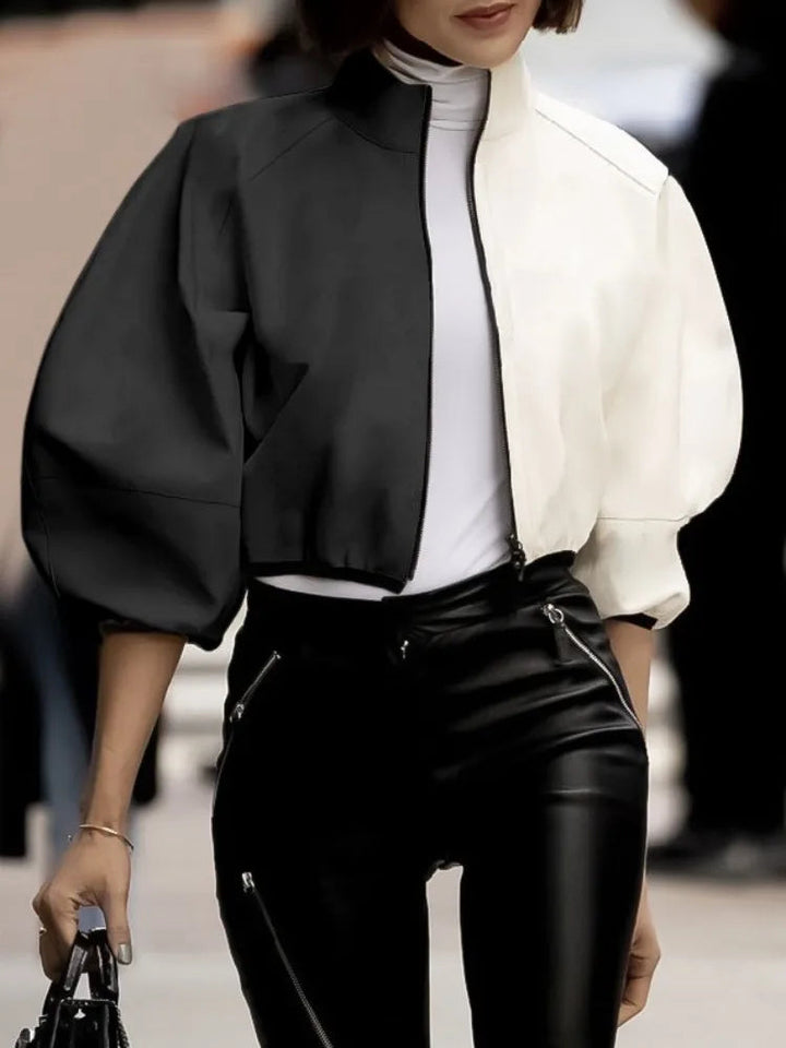 Levoire | Mode Féminine Patches-Ensemble Manteau À Col Montant Noir