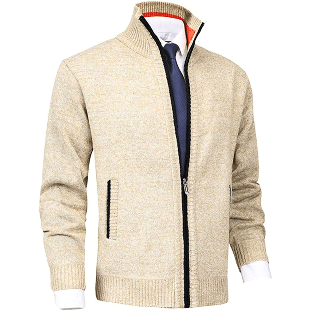 Levoire | Gilets de loisirs avec fermeture éclair pour hommes tendance et polyvalent Beige
