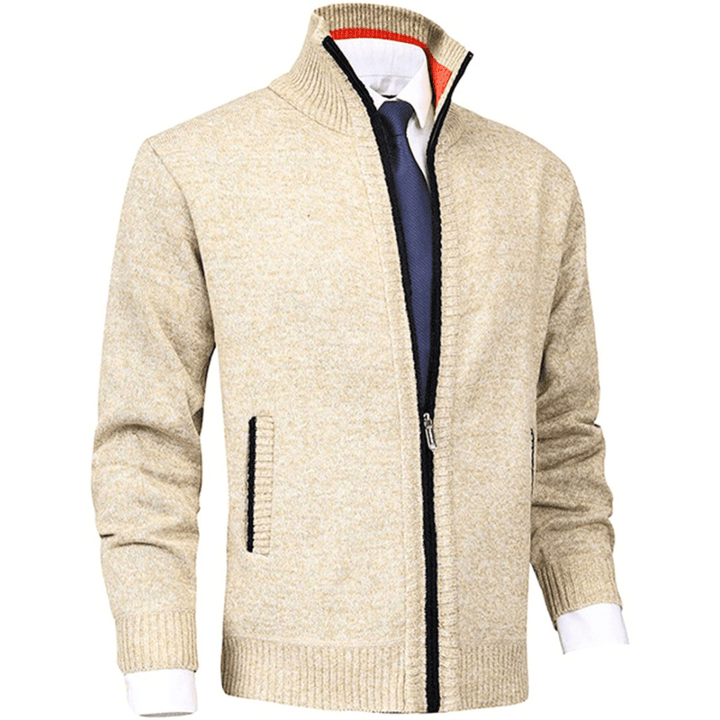 Levoire | Gilets de loisirs avec fermeture éclair pour hommes tendance et polyvalent Beige