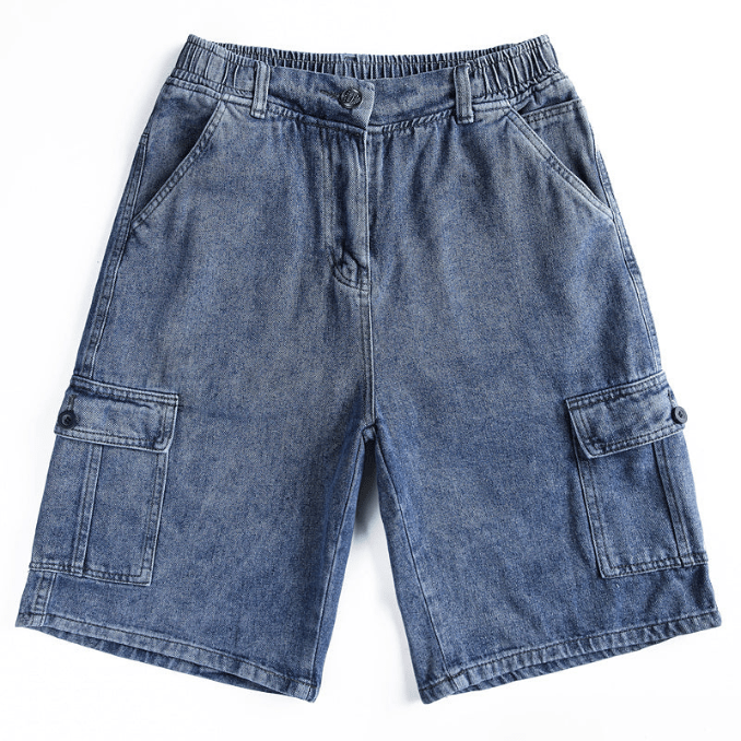 Levoire | Weinlese Denim Shorts Shorts pour hommes pour des tenues estivales et décontractées Vintage Bleu