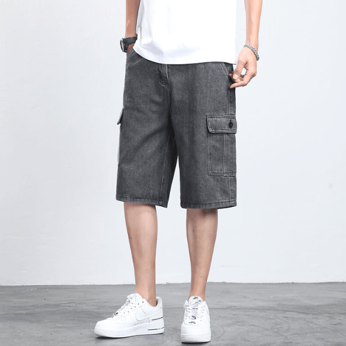 Levoire | Weinlese Denim Shorts Shorts pour hommes pour des tenues estivales et décontractées