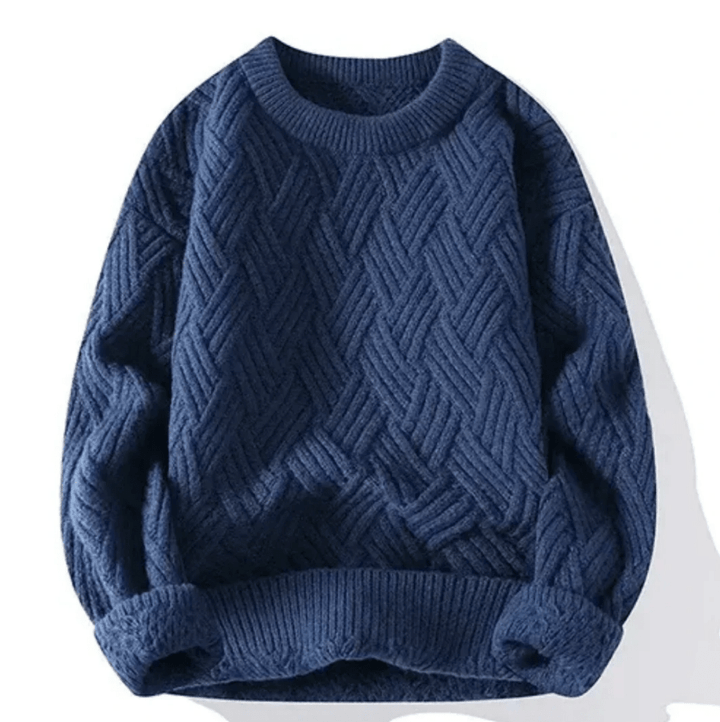 Levoire | Pullover pour hommes chaud et confortable en tricot Bleu Stil 2