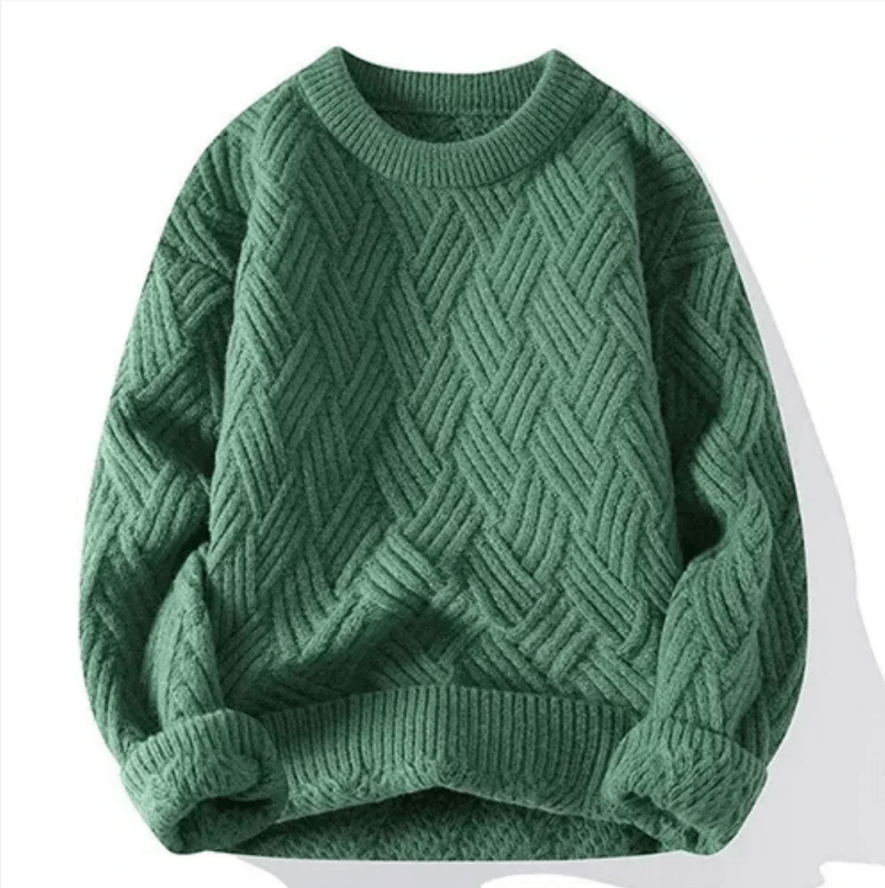 Levoire | Pullover pour hommes chaud et confortable en tricot Grün Style 2