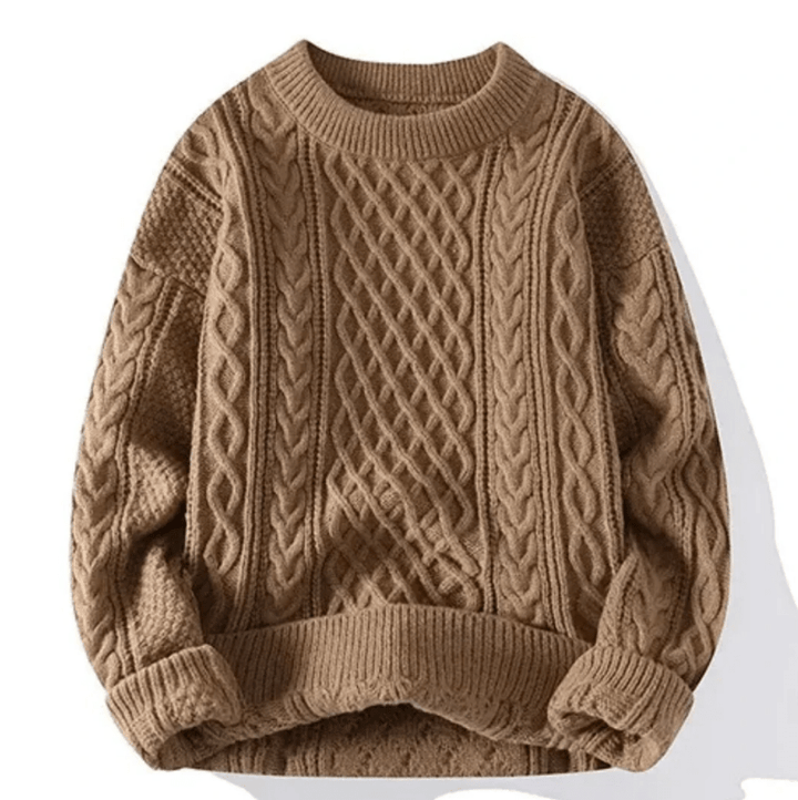 Levoire | Pullover pour hommes chaud et confortable en tricot Khaki Style 1