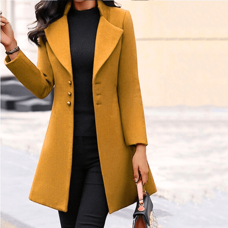 Levoire | Veste Cachemire Femme Chic Chaude Jaune