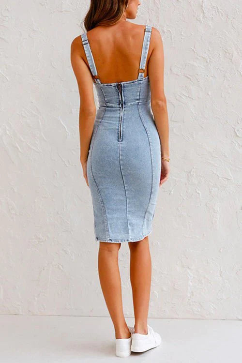 Levoire | Tunique en denim à bretelles ajustables