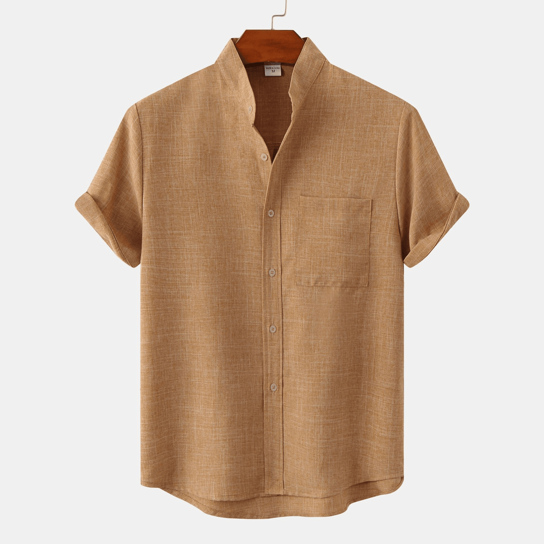Levoire | Chemise Coton Boutons Homme Braun