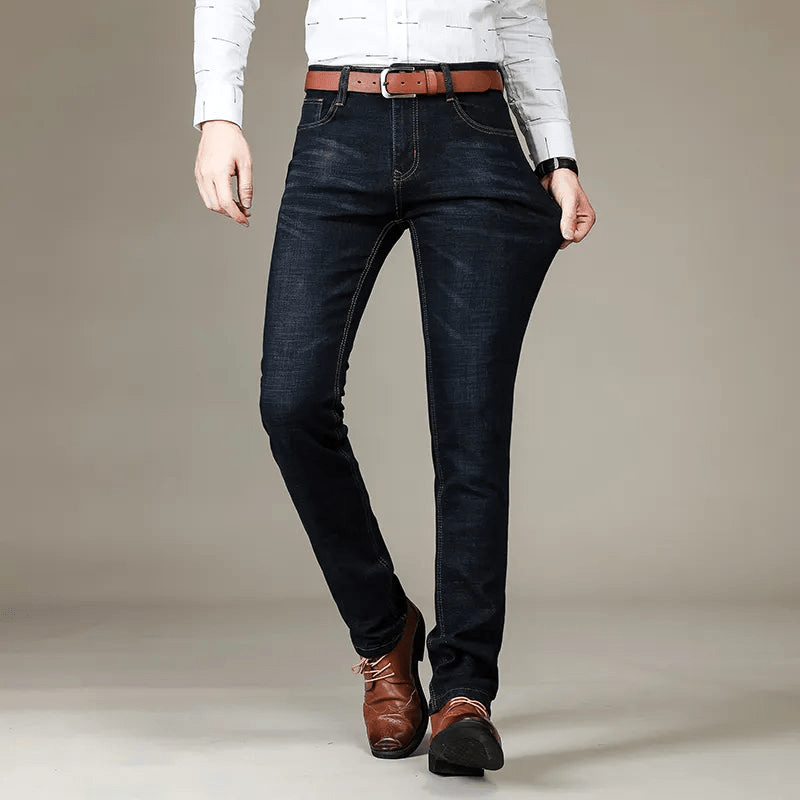 Levoire | Pantalon Denim Droit Stretch Homme Noir