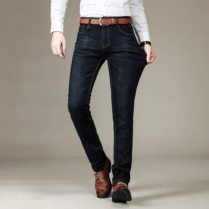 Levoire | Pantalon Denim Droit Stretch Homme Noir
