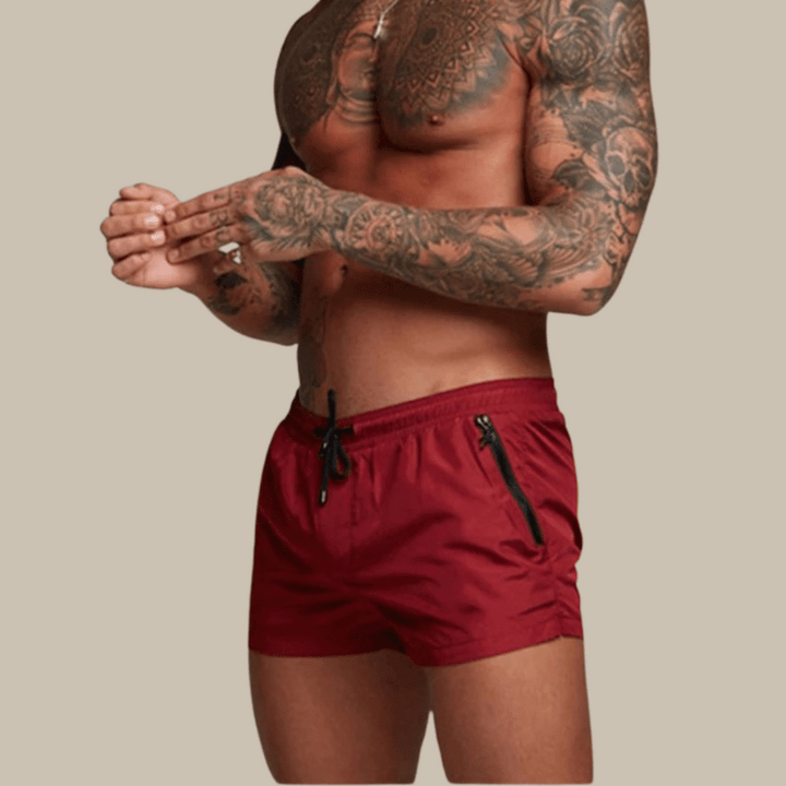Levoire | Shorts de bain pour hommes séchage rapide avec stretch Rouge vin