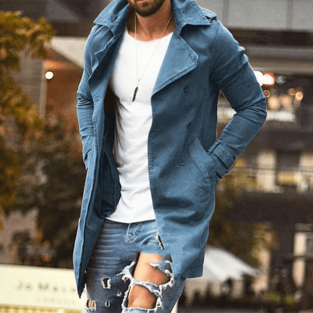 Levoire | Manteau Long Tendance Homme Bleu