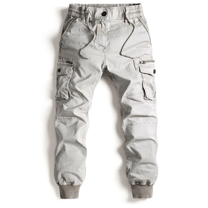 Levoire | Pantalon cargo long homme grandes poches confortable Gris clair