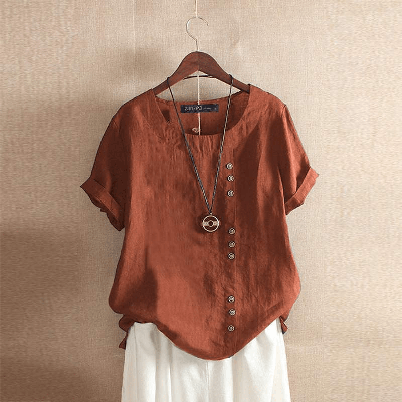 Levoire | Blouse Coton Décontractée Femme Orange