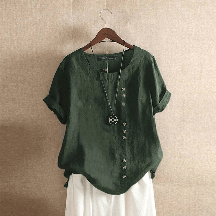 Levoire | Blouse Coton Décontractée Femme Vert