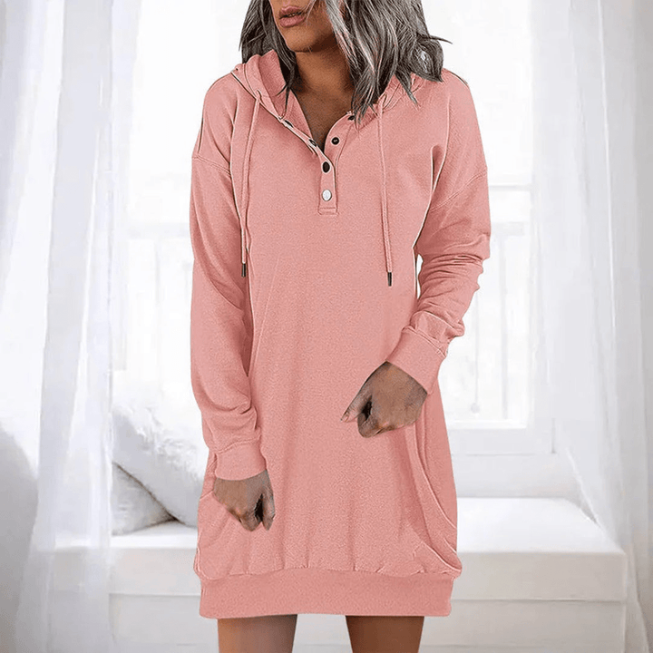 Levoire | Robe décontractée avec capuche pour femmes robe à capuche Rosa
