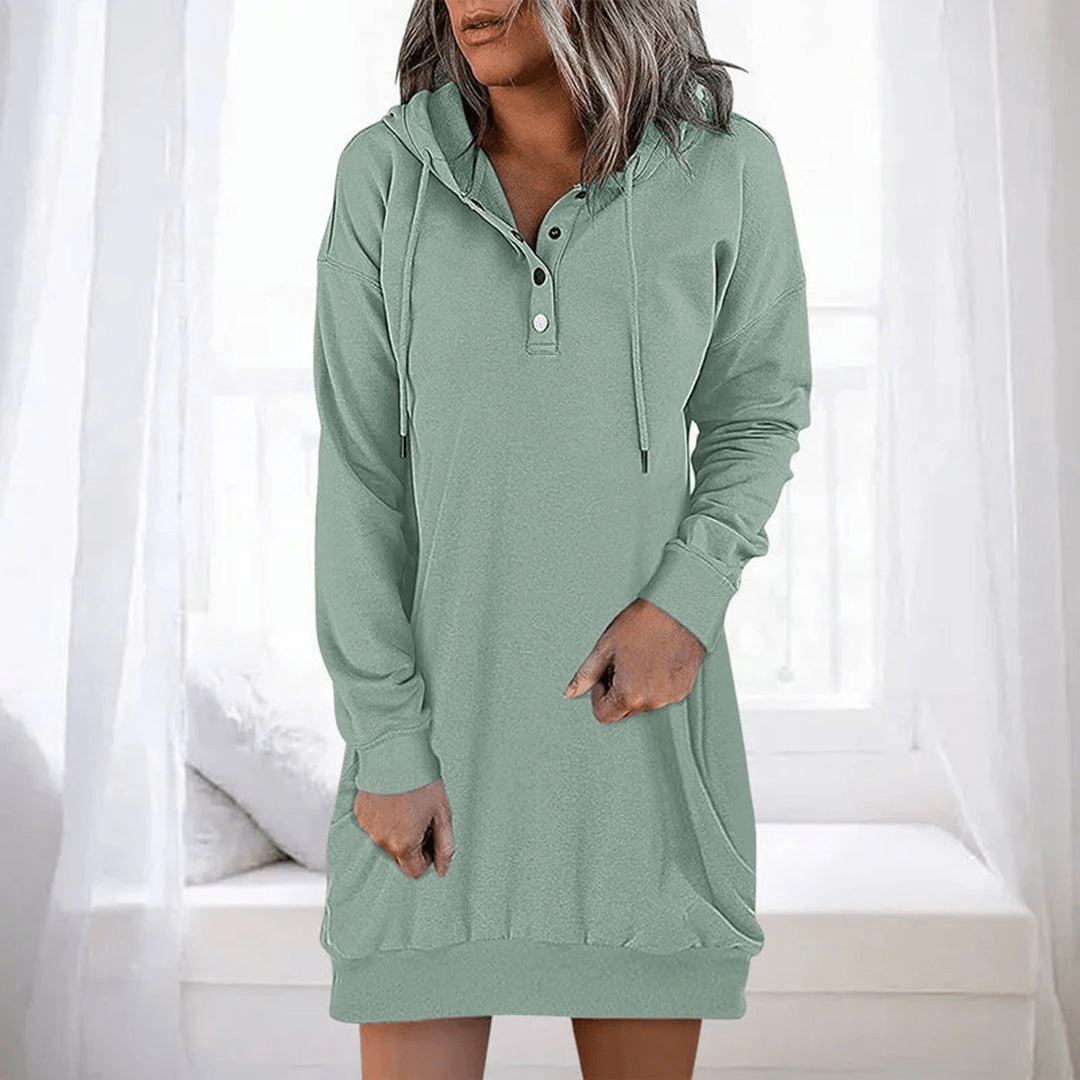 Levoire | Robe décontractée avec capuche pour femmes robe à capuche Vert clair