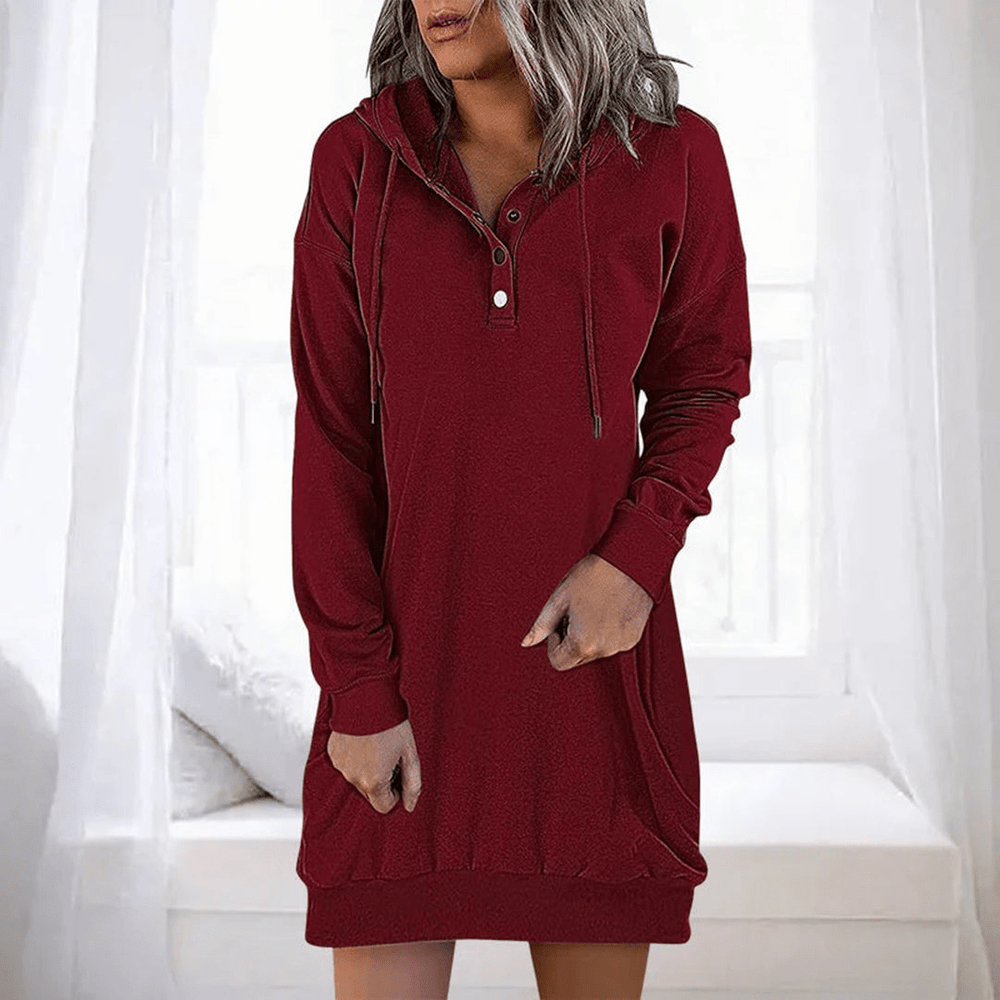 Levoire | Robe décontractée avec capuche pour femmes robe à capuche Rot