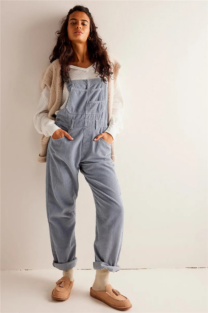 Levoire | Salopette En Denim Rento Avec Bretelles Réglables Et Poches Gris