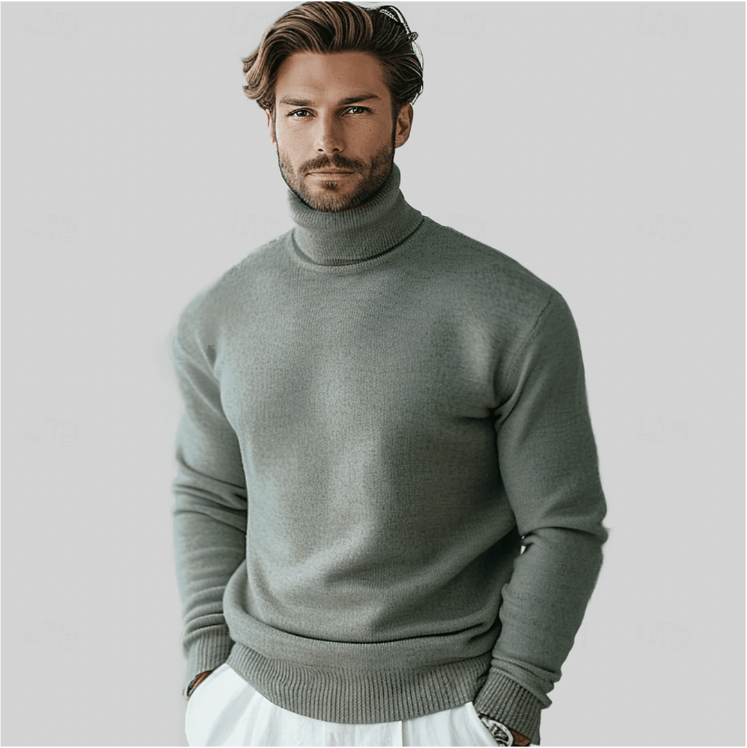 Levoire | Pull Laine Col Roulé Homme Vert