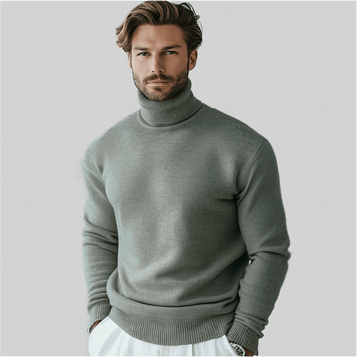 Levoire | Pull Laine Col Roulé Homme Vert