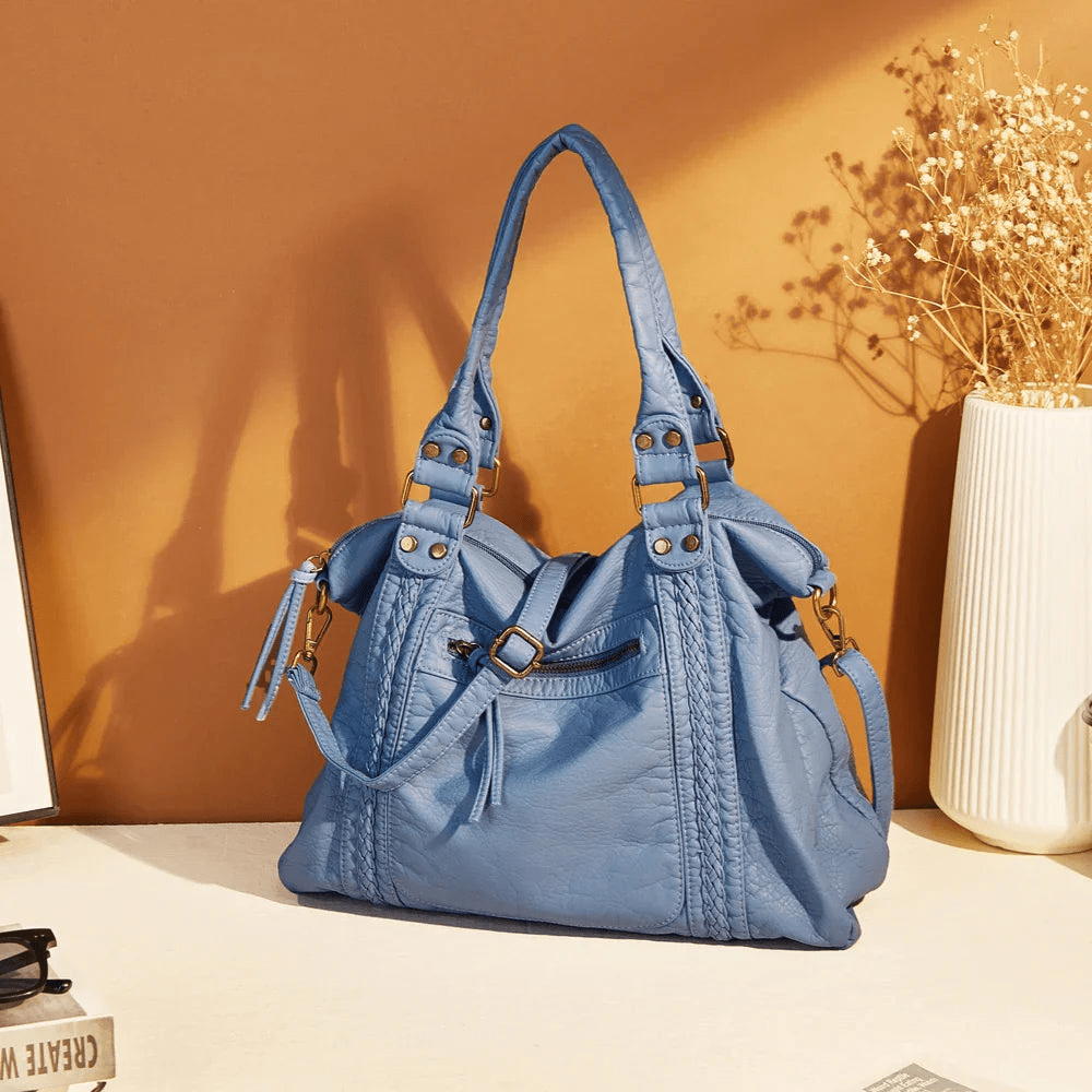 Levoire | Sac d'école vintage sac à bandoulière Bleu