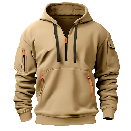 Levoire | Pull à capuche pour hommes Polyvalent & Confortable Décontracté Khaki