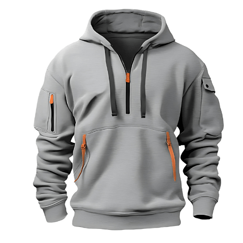 Levoire | Pull à capuche pour hommes Polyvalent & Confortable Décontracté Gris clair