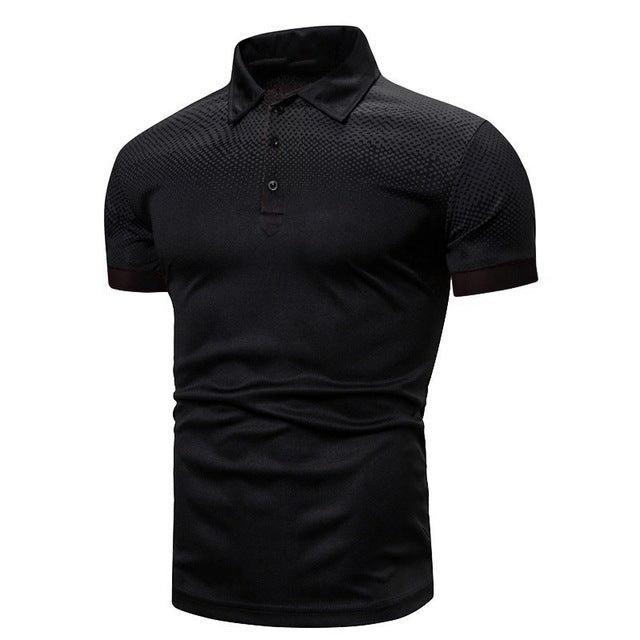 Levoire | Polo Noir Col Côtelé Homme Noir