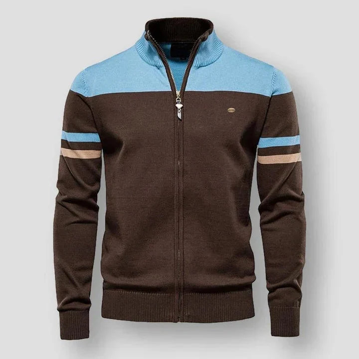 Levoire | Veste Rayée Rétro Tricotée Bleu clair