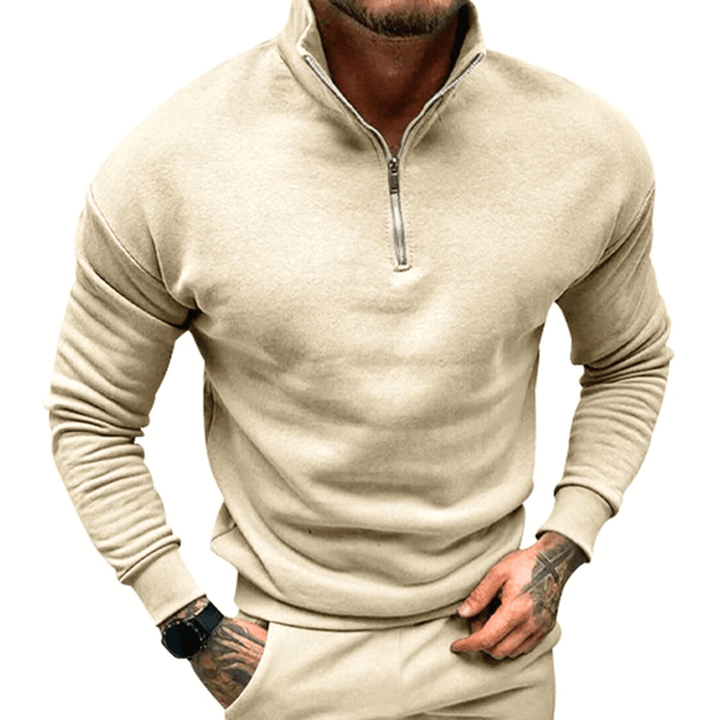 Levoire | Pull Demi-Zip Élégant Homme Abricot