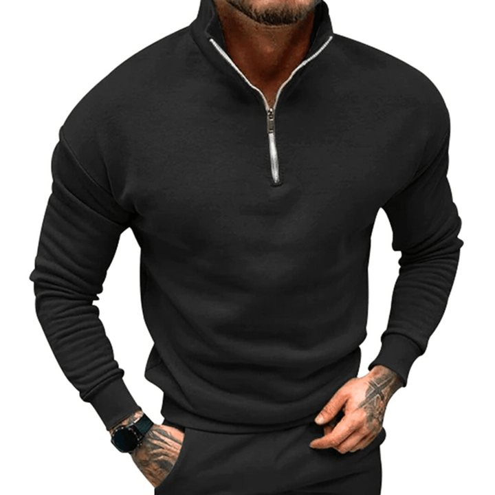 Levoire | Pull Demi-Zip Élégant Homme Noir