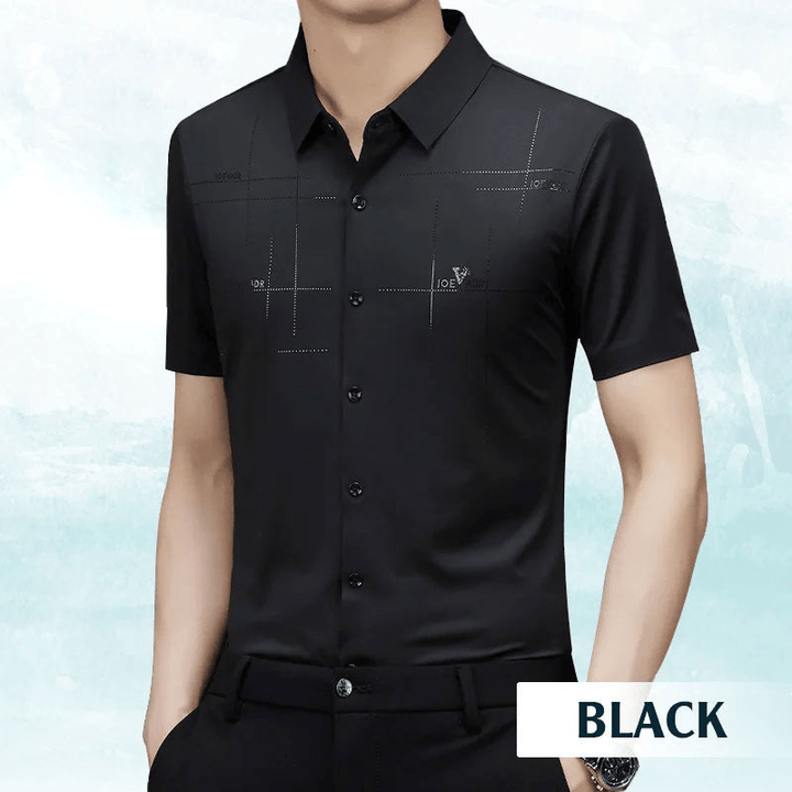 Levoire | Chemise Affaires Soie Glacée Homme Noir