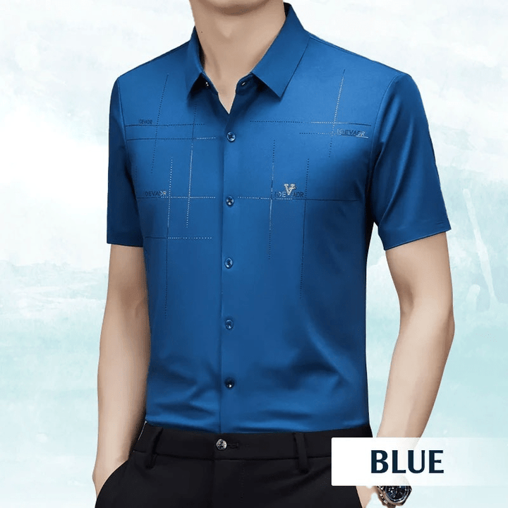 Levoire | Chemise Affaires Soie Glacée Homme Bleu