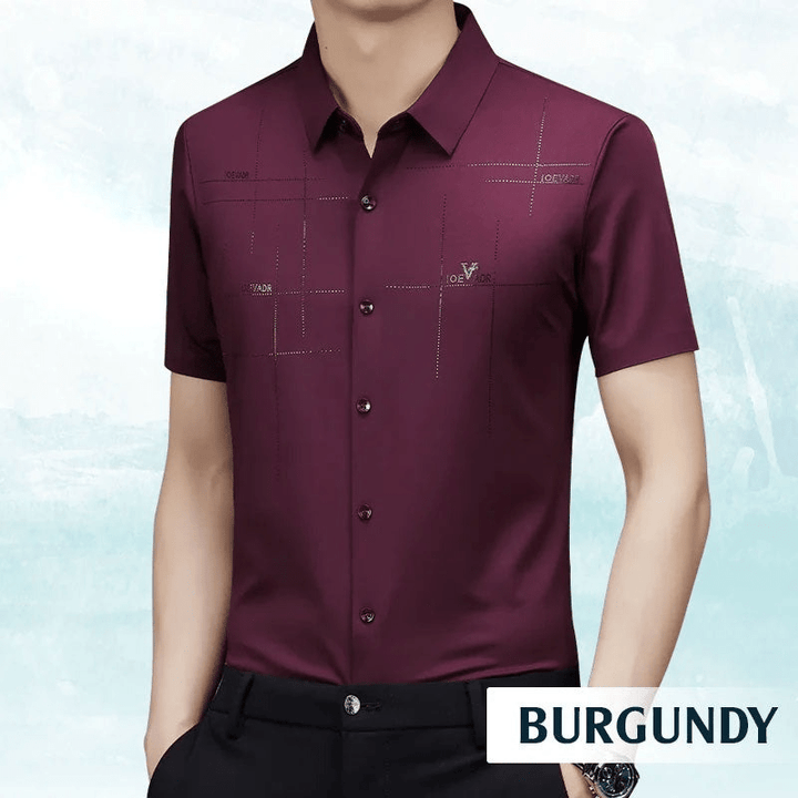 Levoire | Chemise Affaires Soie Glacée Homme Bordeaux