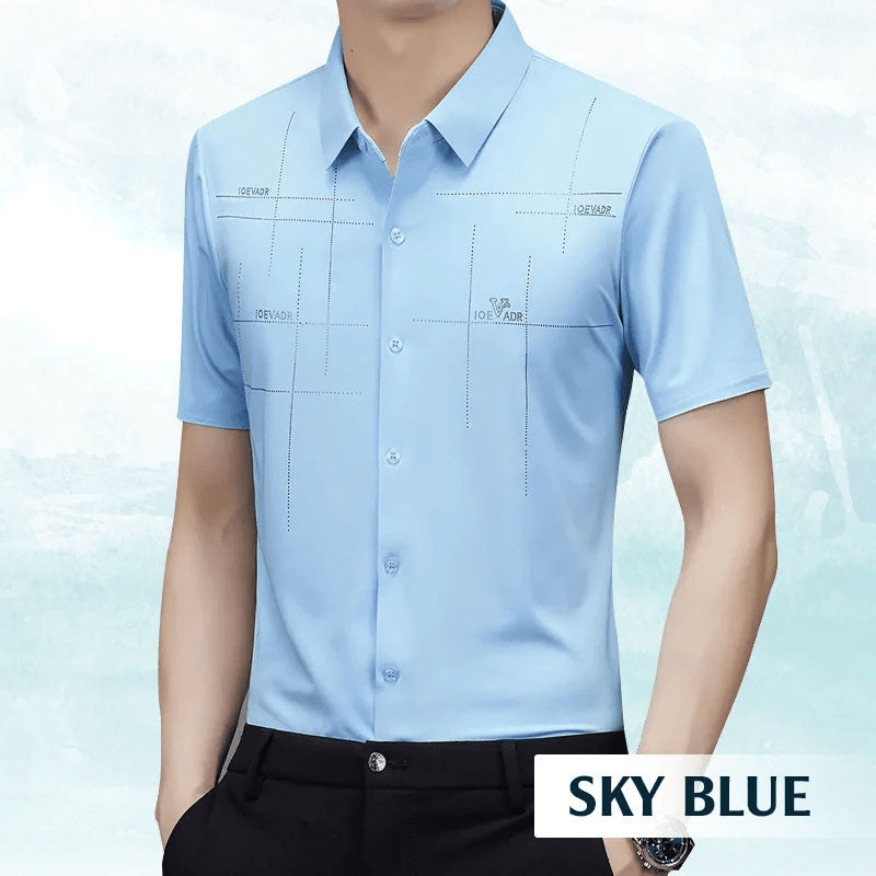 Levoire | Chemise Affaires Soie Glacée Homme Bleu clair